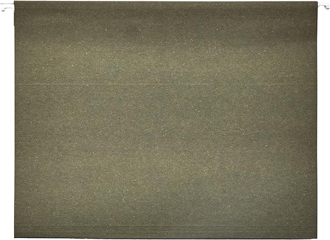 Amazon Basics Hanging Organizer File Folders for Efficient Filing, Sturdy, Adjustable Tabs, Letter Size, Pack of 25, Green