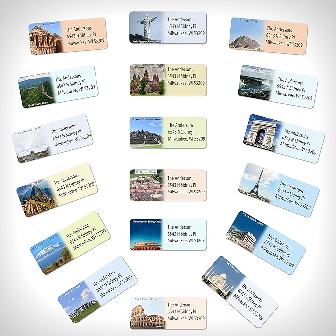 Customized Personalized Address Labels - Made in The USA by Kenco (500 Labels, World Destinations)