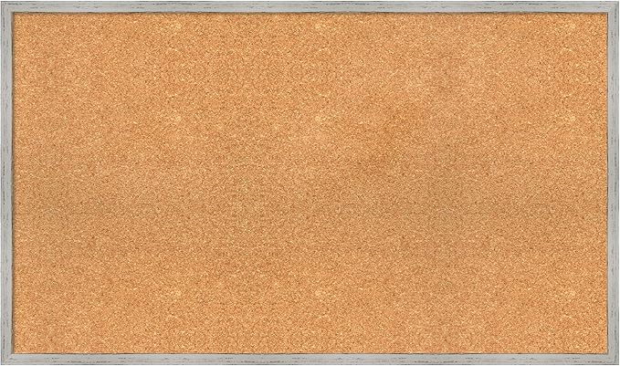 Amanti Art Natural Cork Board for Wall, 23x39 Vision Board with White Frame, Large Corkboard Office Decor for Home Organization, Cottage Corkboard Pinboard to Display Items for Home Organization in