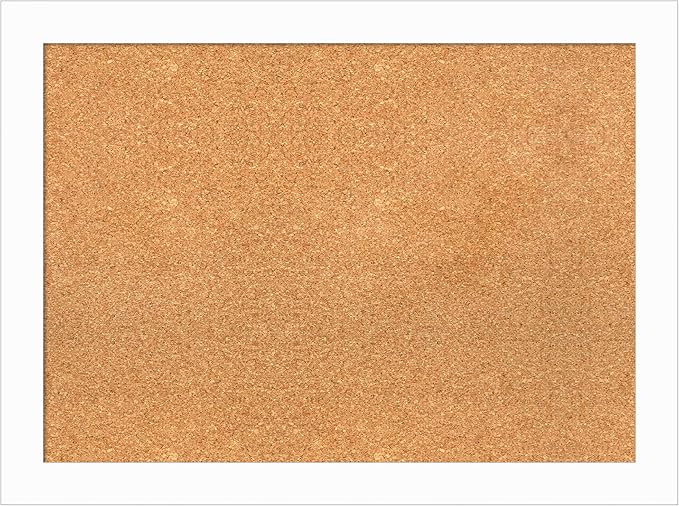 Amanti Art Natural Cork Board for Wall, 23x31 Vision Board with White Frame, Medium Corkboard Office Decor for Home Organization, Casual Corkboard Pinboard to Display Items for Home Organization in