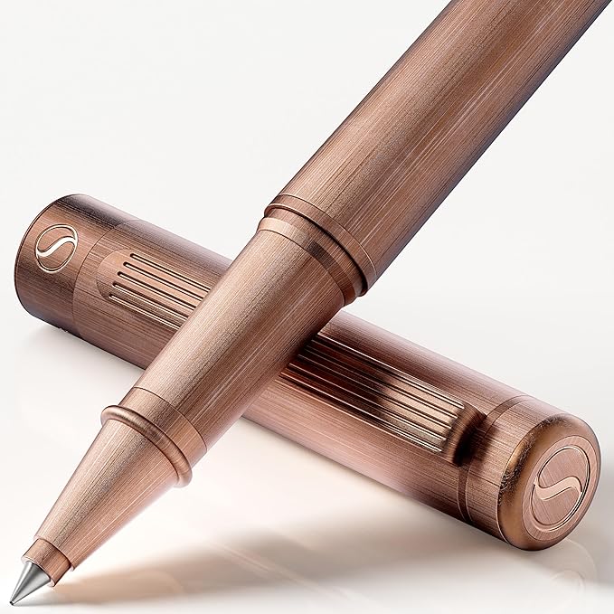 Scriveiner Copper Rollerball Pen - Stunning Luxury Pen, Schmidt Ink Refill, Best Roller Ball Gift Set for Men & Women, Professional, Executive Office, Nice Pens