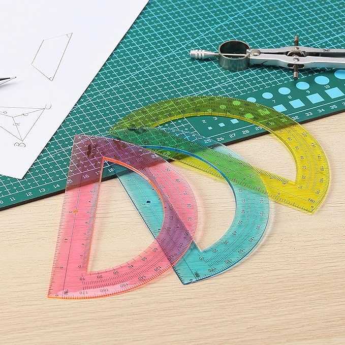 Mr. Pen- Plastic Protractors, 3 Pack, 6 Inch, 180 Degrees, Colorful Protractor for Geometry