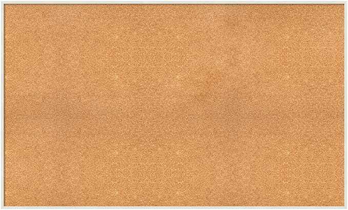 Amanti Art Natural Cork Board for Wall, 31x51 Vision Board with White Frame, Oversize Corkboard Office Decor for Home Organization, Modern Corkboard Pinboard to Display Items for Home Organization in