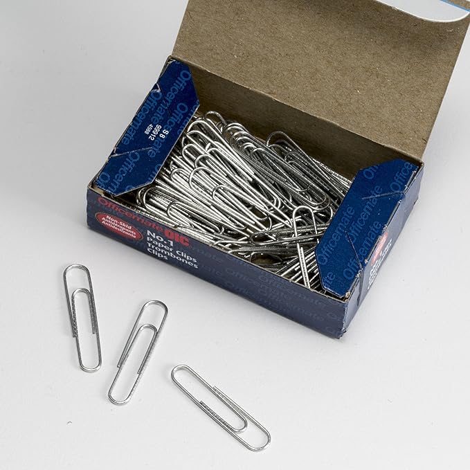 Officemate Premium #1 Paper Clips, 600 Paper Clips (6 Boxes of 100 Each)