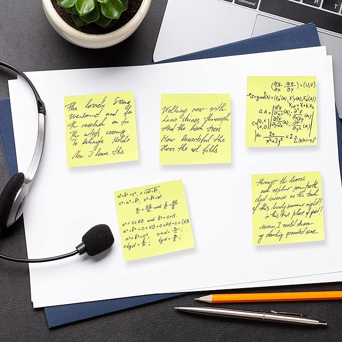 Mr. Pen- Sticky Notes, 3"x3", 12 Pads, Pastel Yellow Colors, Self-Stick Pads, Aesthetic, Colorful, Bulk