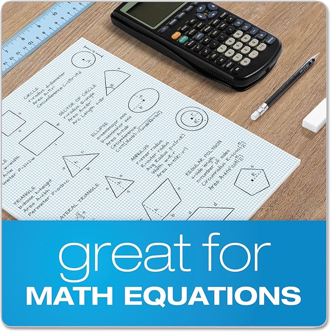 TOPS 33101 Quadrille Pads, 10 Squares/Inch, 8 1/2 x 11, White, 50 Sheets