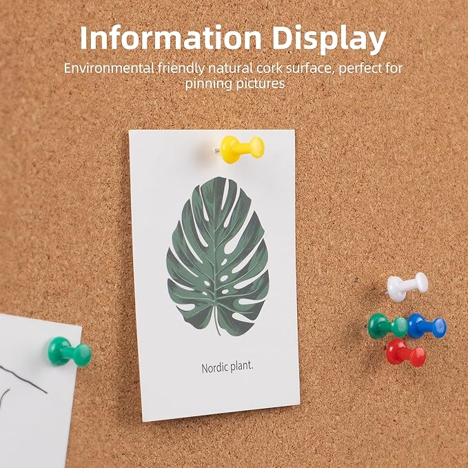 Board2by Extra Large Cork Bulletin Board 60" X 48", Black Aluminum Framed 5'x4' Corkboard for Wall, Wall Mounted Notice Pin Board with 18 Push Pins for School, Home & Office