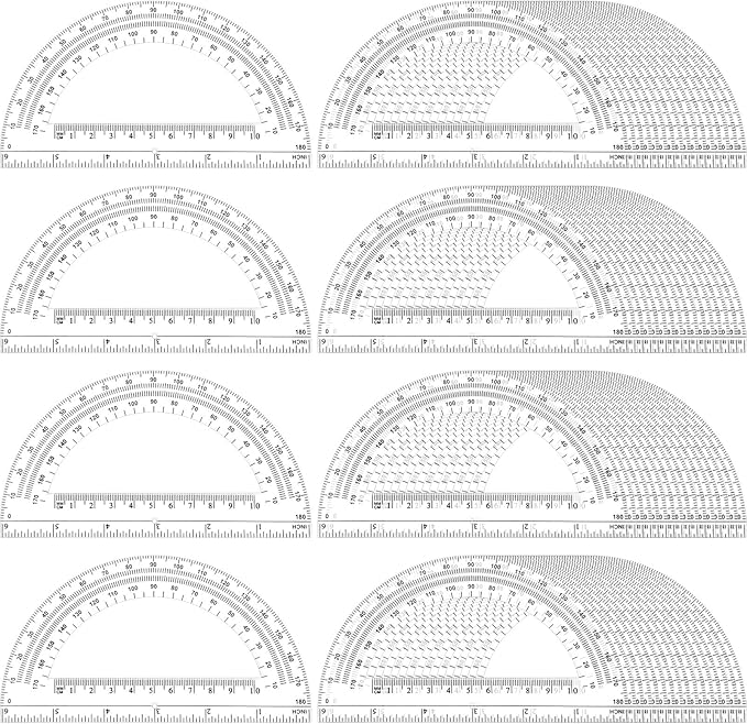 Zonon 100 Pieces Plastic Protractors Bulk Classroom Clear Math Protractors 180 Degrees 6 Inch for Geometry Student, Angle Measurement, Students Back to School Supplies Office Supplies