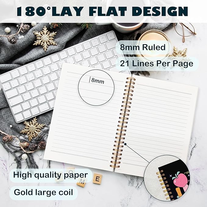 BearCake Teachers Notebooks Journal Gifts for Teachers, Teacher Appreciation Gifts, Thank You Teacher Gifts, Teacher Desk Supplies, in My Teacher Era Hardcover Spiral Notebook 5.5x8.3