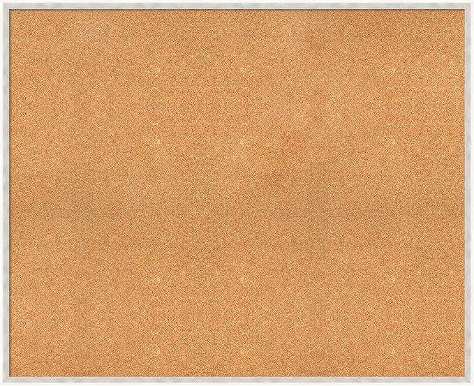 Amanti Art Natural Cork Board for Wall, 35x43 Vision Board with White Frame, Oversize Corkboard Office Decor for Home Organization, Modern Corkboard Pinboard to Display Items for Home Organization in
