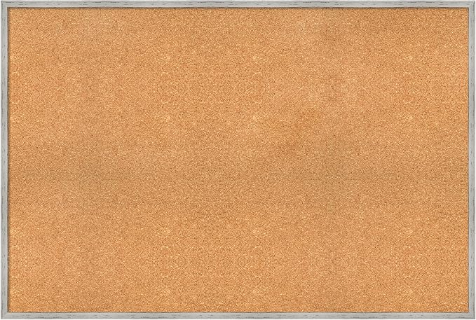 Amanti Art Natural Cork Board for Wall, 33x49 Vision Board with White Frame, Oversize Corkboard Office Decor for Home Organization, Cottage Corkboard Pinboard to Display Items for Home Organization