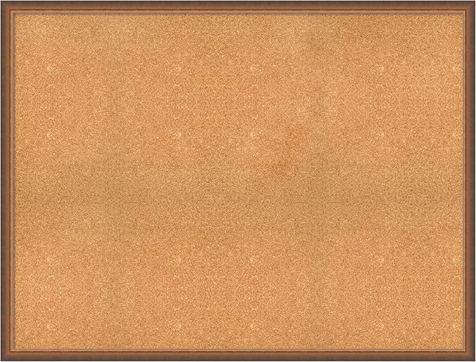 Amanti Art Natural Cork Board for Wall, 38x50 Vision Board with Bronze Frame, Oversize Corkboard Office Decor for Home Organization, Modern Corkboard Pinboard to Display Items for Home Organization