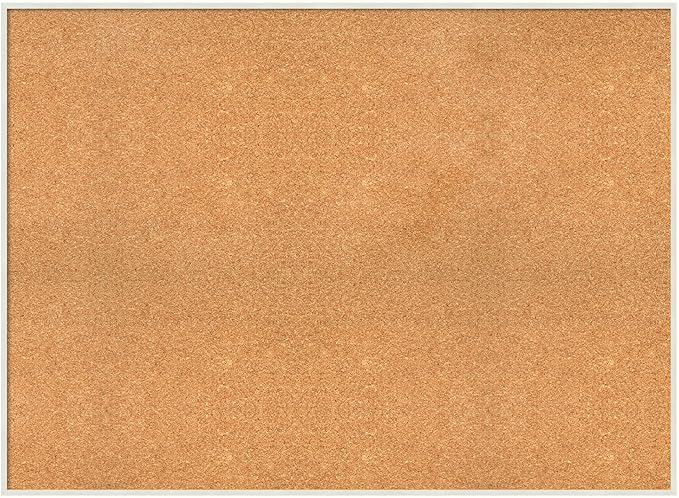 Amanti Art Natural Cork Board for Wall, 33x45 Vision Board with White Frame, Oversize Corkboard Office Decor for Home Organization, Modern Corkboard Pinboard to Display Items for Home Organization in