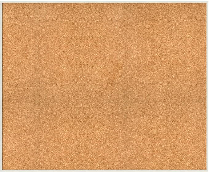 Amanti Art Natural Cork Board for Wall, 37x45 Vision Board with White Frame, Oversize Corkboard Office Decor for Home Organization, Modern Corkboard Pinboard to Display Items for Home Organization in