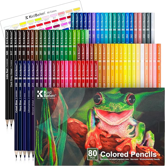 80 Colored Pencils – Soft Core Professional Drawing Pencils for Adult Coloring Books, Blending & Shading, Art Supplies Gift for Beginners & Adults