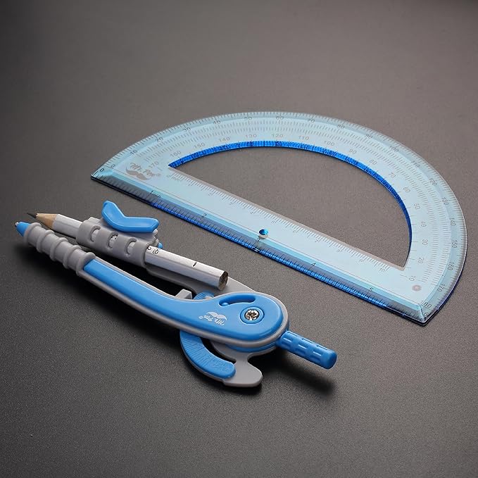 Mr. Pen- Compass and Protractor Set, Blue, Compass Geometry Tool, Protractor and Compass Set, Compass Drawing Tool, Drawing Compass, Protractor Set, Geometry Compass, Back to School Supplies