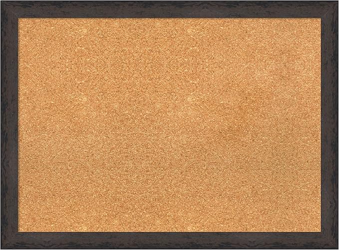 Amanti Art Natural Cork Board for Wall, 23x31 Vision Board with Black Wood Frame, Medium Corkboard Office Decor for Home Organization, Modern Contemporary Corkboard Pinboard to display items for home