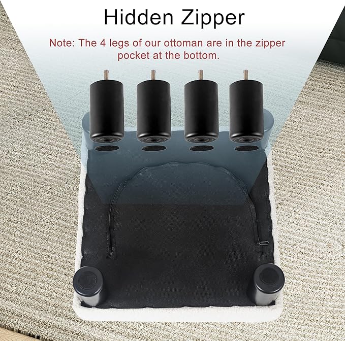 Joveco Small Foot Rest Stool Ottoman, Square Boucle Upholstered Footrest with Plastic Legs, Under Desk Footstool for Chair, Office, Living Room, White