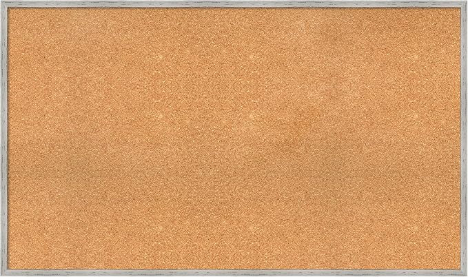 Amanti Art Natural Cork Board for Wall, 29x49 Vision Board with White Frame, Oversize Corkboard Office Decor for Home Organization, Cottage Corkboard Pinboard to Display Items for Home Organization