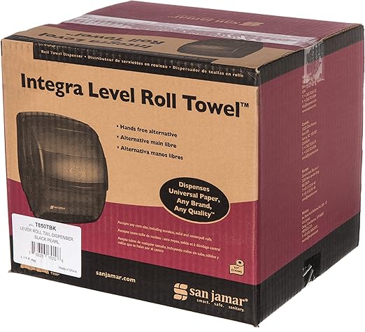 San Jamar T850TBK Black Pearl Integra Plastic Lever Roll Towel Dispenser